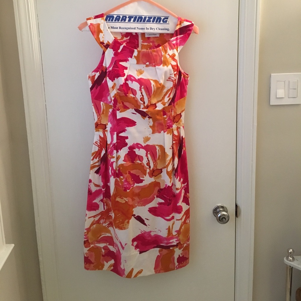 Calvin Klein sundress - pink, orange, and white